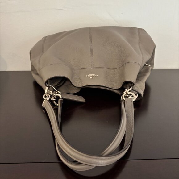 Coach Lexy Gray Pebble Leather Shoulder Bag - Picture 5 of 15